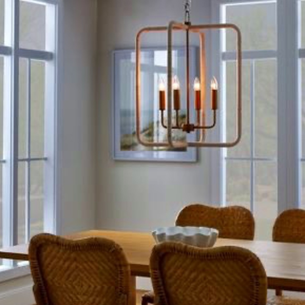 Lantern Ceiling Pendant Brass and Rattan - Threshold - Studio McGee - New